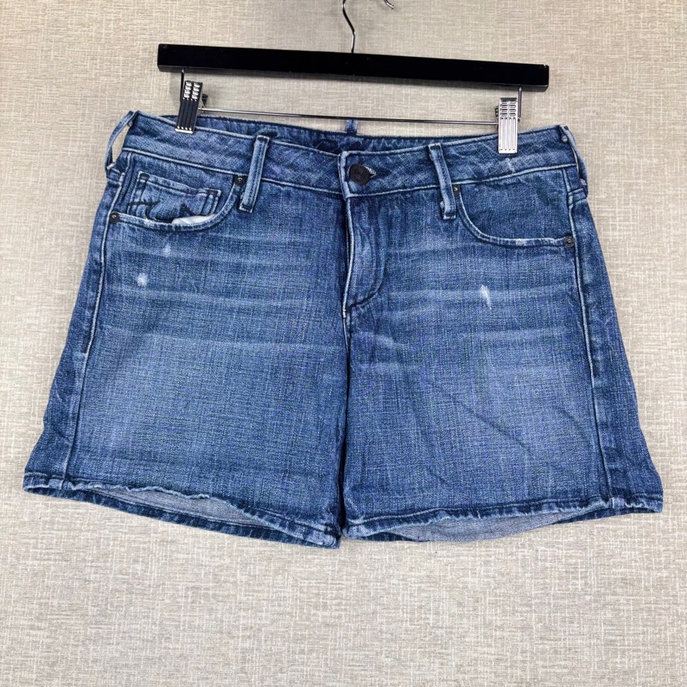 True Religion Womens Size 27 Denim Shorts Blue Medium Wash Horseshoe
